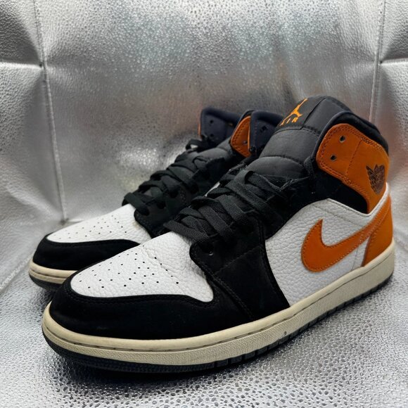 Size 10.5 - Jordan 1 Mid Shattered Backboard White-Starfish Sneaker 554724-058 - Picture 9 of 13